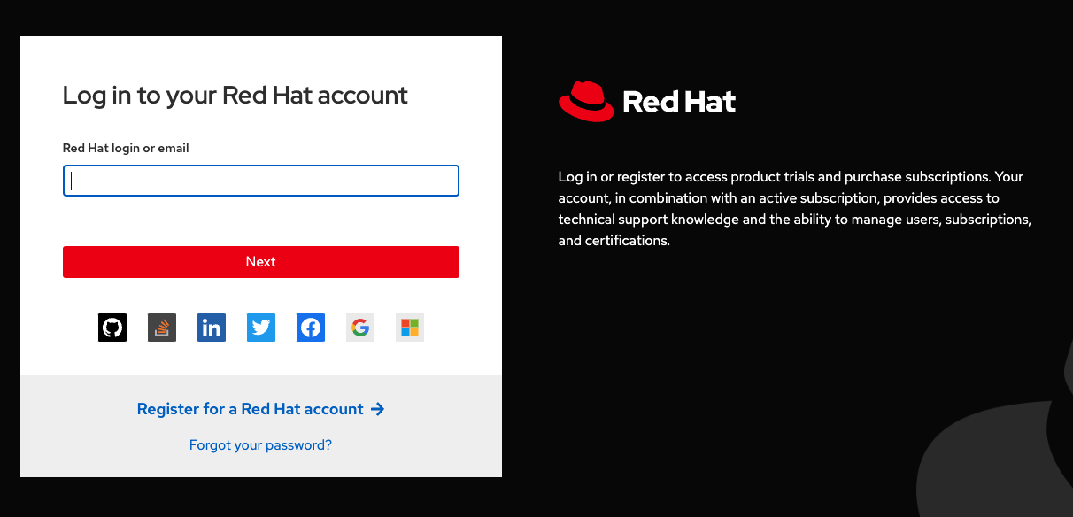Red Hat login